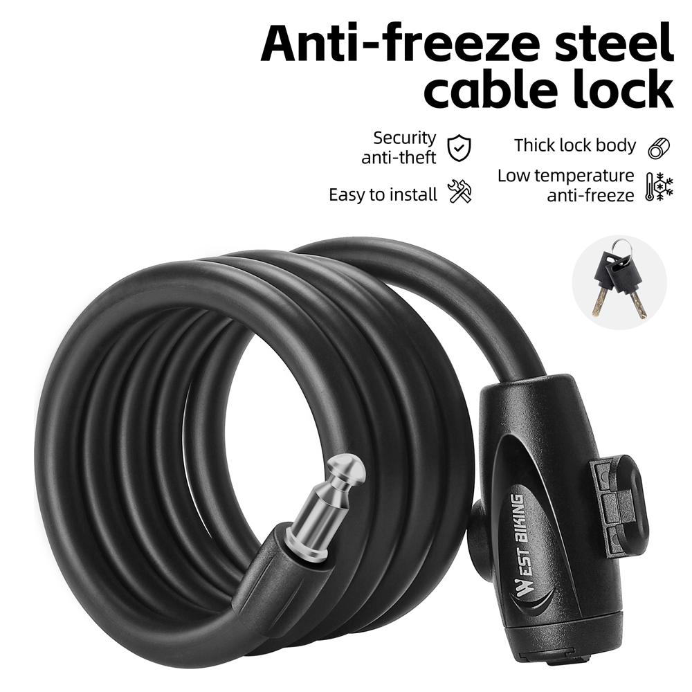 Bicycle Safety Lock Antifreeze Steel Cable Lock AntiTheft Elasticity Lock Road Bike Steel Wire Lock