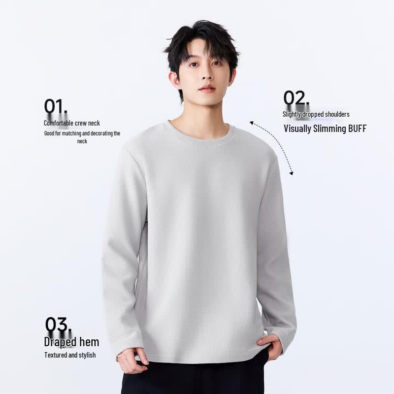 MINISO Мужская вафельная футболка с длинным рукавом