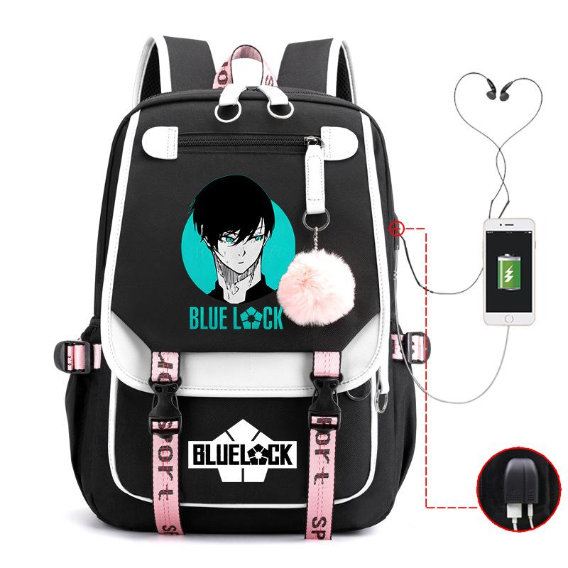 Blue Prison Anime School Bag College Wind Large Capacity Middle School Student Usb Backpack