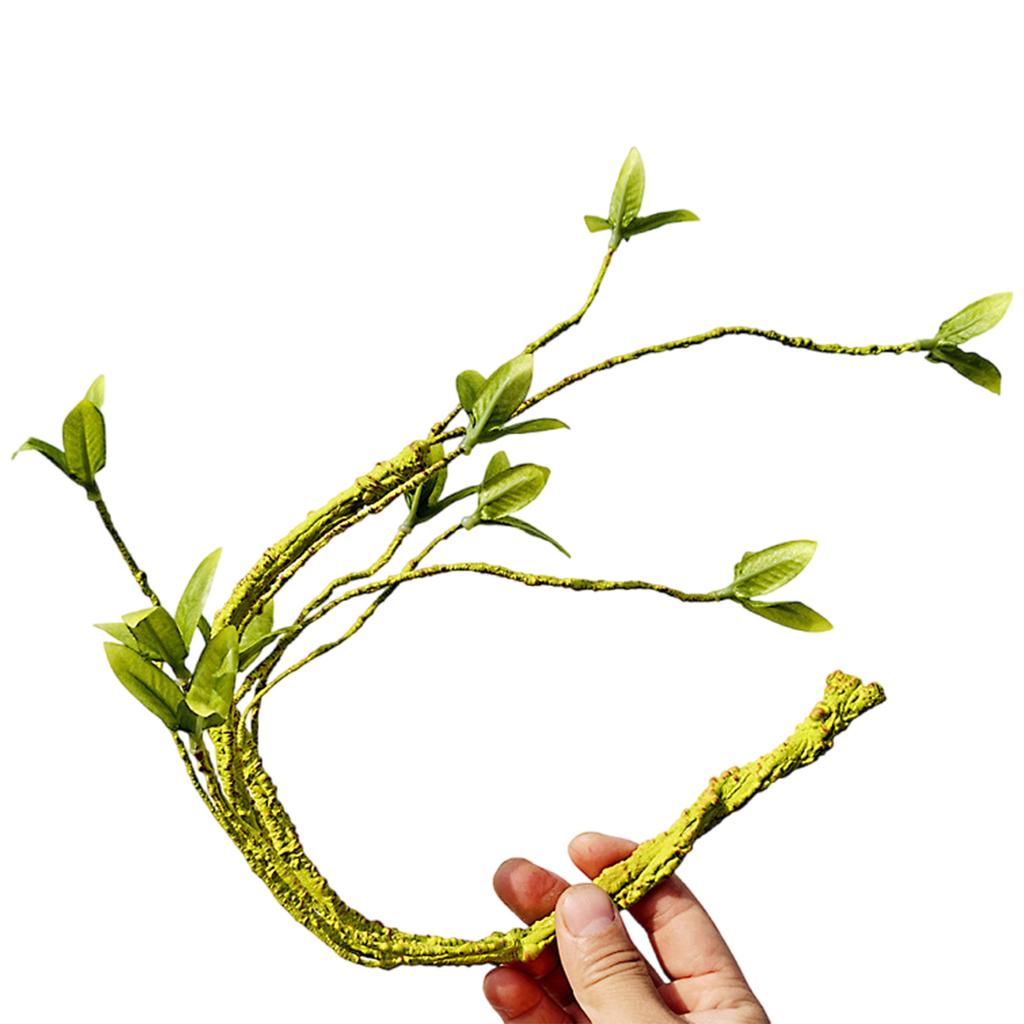 Рептилии Растение Скрыть Виноградная Ветка Листья Террариум Джунгли Среда обитания для Ящериц Гекконов Змея Декоративное Ложное Растение
