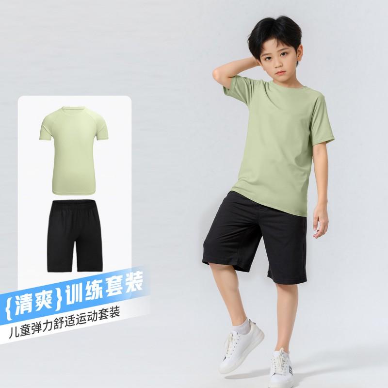 Kids Sport Tracksuit Set Boys Girls Short Sleeve T-Shirt Pants 3pcs 2pcs Running Fitness Outfit