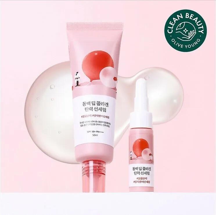 ROUND LAB Camellia Deep Collagen Firming Sun Serum 50ml Set (+7ml)