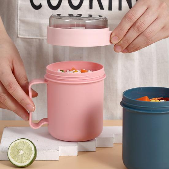 Изолированная суповая чашка с ручкой, пищевой класс, не содержит BPA, герметичная, портативная герметичная чашка для завтрака из овсянки и молока
