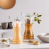 2 One Light/Dark Rubber Wood Manual Pepper Grinder Luxury Suit, Ceramic Grinding Core Reusable Spice Bottle Kitchen , Restaurant Home Sea Salt Grinder