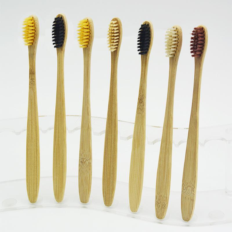 Environmentally Friendly Nylon Bamboo C Harcoal Wholesale New Hotel Practical Pure Bamboo Soft Adult Medium Natural Eco Toothbrush