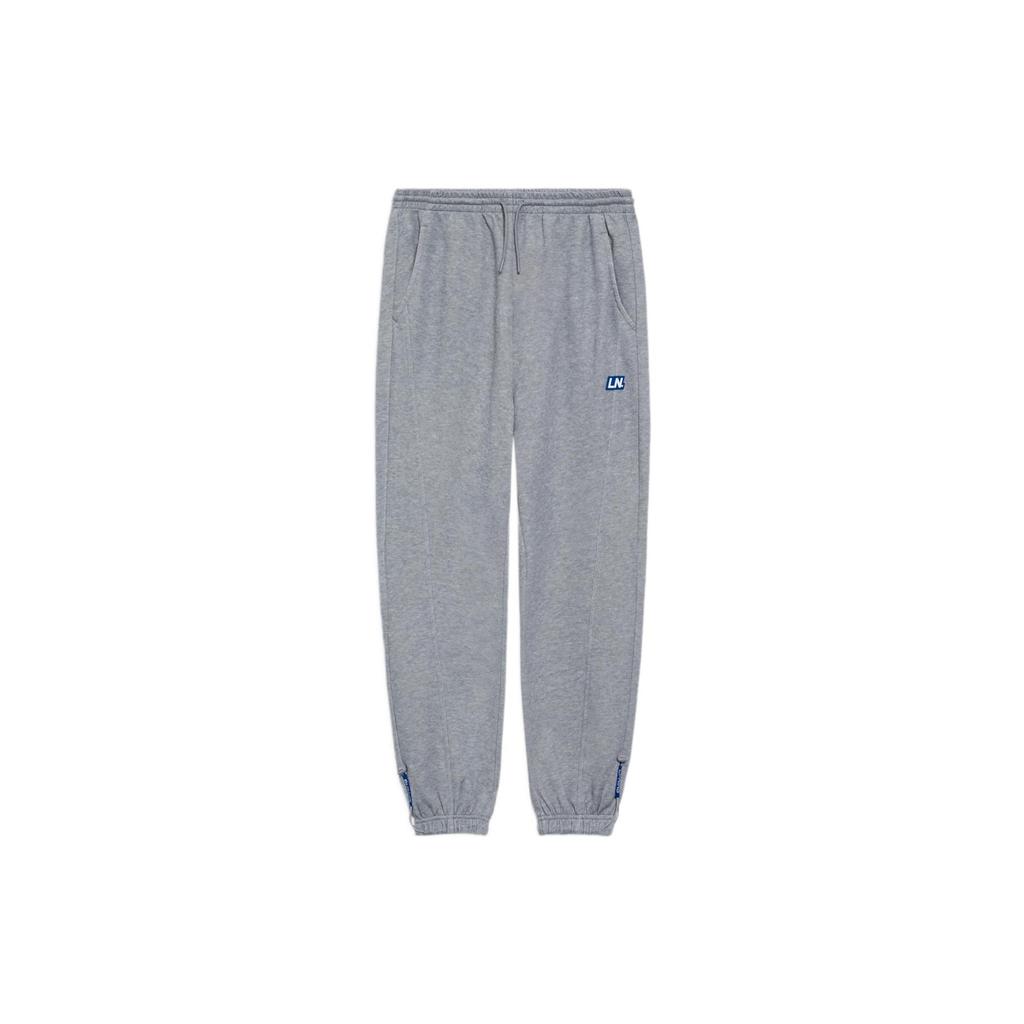 Li Ning Sports Lifestyle Series однотонные спортивные штаны с манжетами и завязками, женские низы, серые AKLS952-1