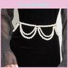 Women Pearl Modern Tassel Waist Chain With Double Waist Jewelry Dress Accessory