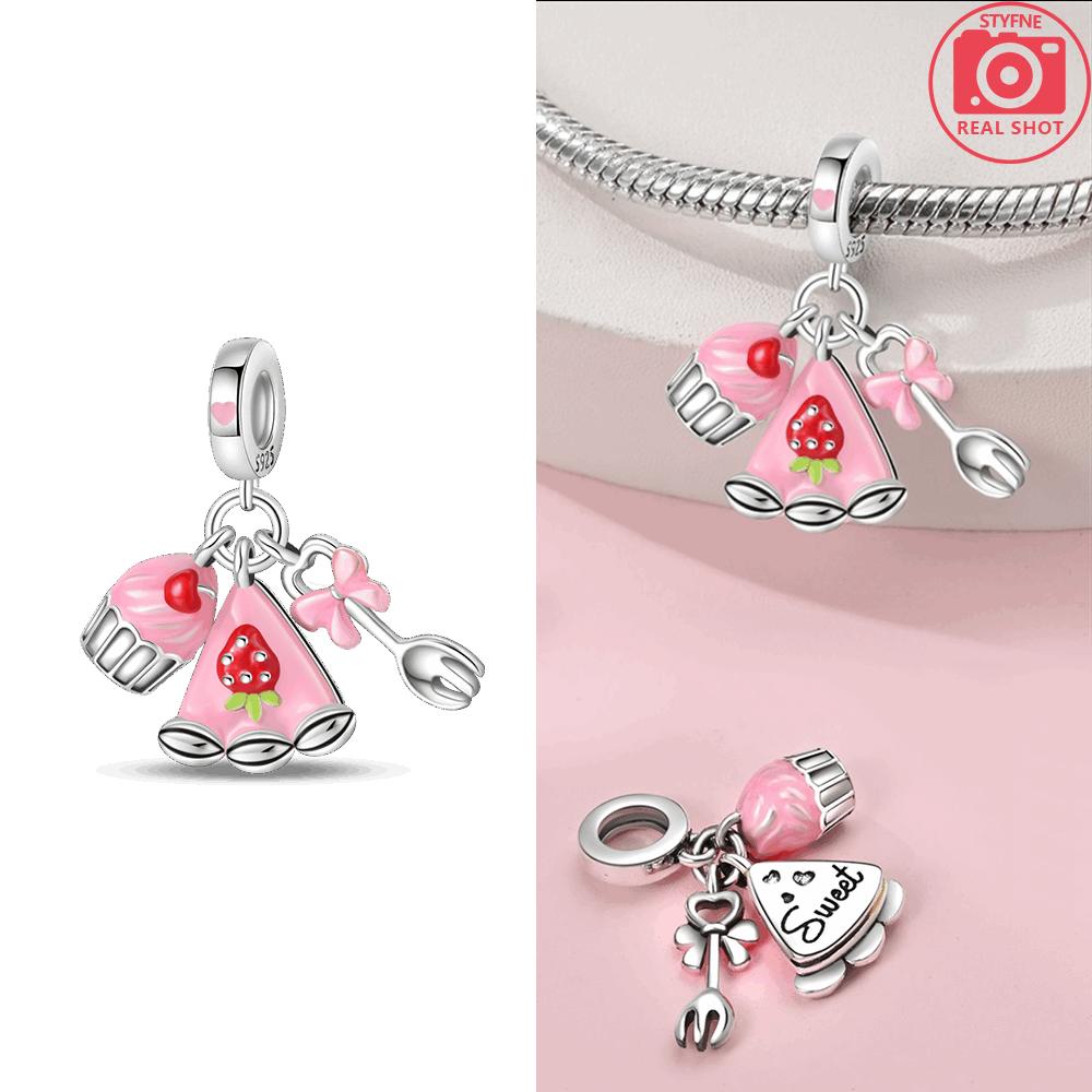 Изысканные оригинальные медные шармы-подвески в виде клубники, вишни, яблока, авокадо, фруктов, бусина, подходят для браслетов DIY, ювелирные изделия на день рождения, изысканный подарок