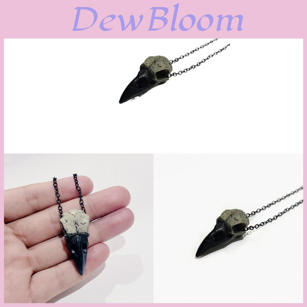 Halloween Raven Skull Necklace With Cross Chain For Women Fashion Accessory