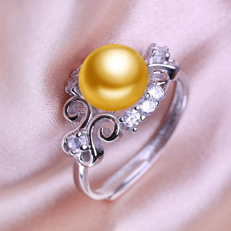 seniko Кольца с натуральным пресноводным жемчугом для женщин, модное женское кольцо с кубическим цирконием и CZ, ювелирные изделия с жемчугом, регулируемое кольцо