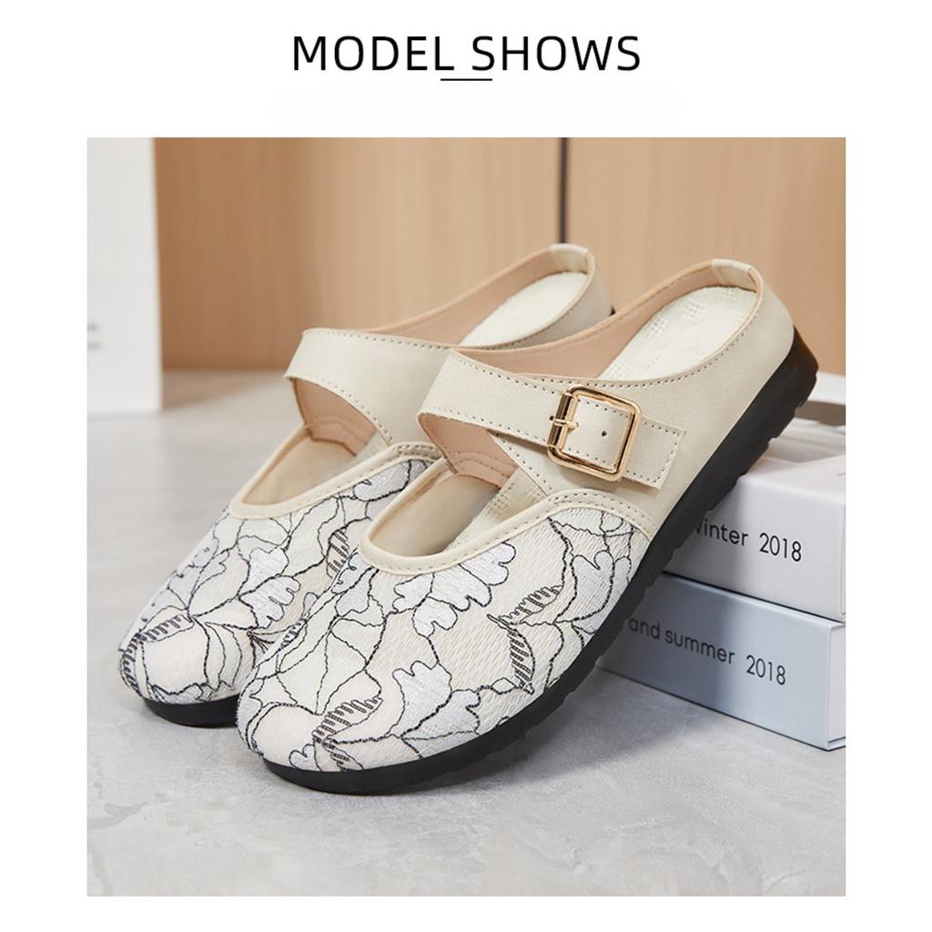 Обувь для женщин, универсальная летняя дышащая обувь, повседневные и удобные полутапочки для женщин на открытом воздухе