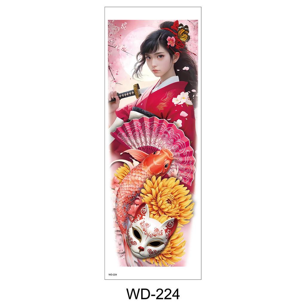 Long Flower Full Arm Waterproof Temporary Tattoo Stickers