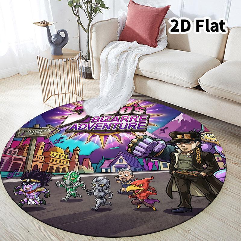 Ковер круглый ковер JoJo's Bizarre Adventure для гостиной, спальни, дивана, игровой комнаты, нескользящий коврик для пола