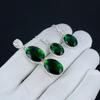 Комплект подвесок с зеленым турмалином, комплект серег с зеленым турмалином из стерлингового серебра 925 пробы, ручная работа, подвеска для женщин, подарок на День благодарения