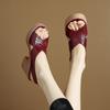 NEW Summer Women Sandals Genuine Shoes for Women Round Toe Thick Heel Shoes Csaual Band Platform Shoes Handmade Sandals