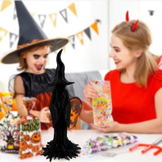 Хэллоуин Завораживающая статуя ведьмы Напечатанная на 3D принтере Корень дерева Черная ведьма