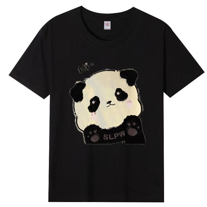 Summer Ladies Cute Cat Printed Cotton Breathable Style T-Shirt Short Sleeve