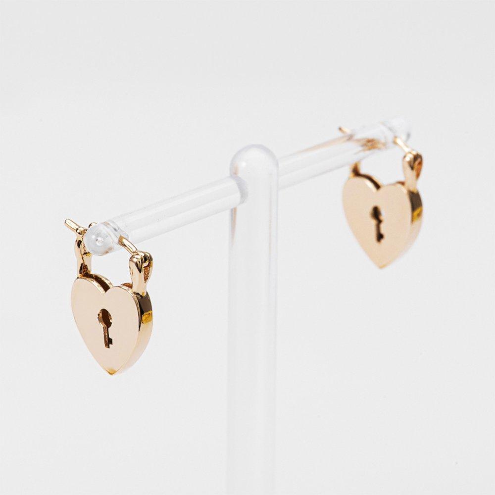 Heart Keyhole Min Silver Resin Earrings