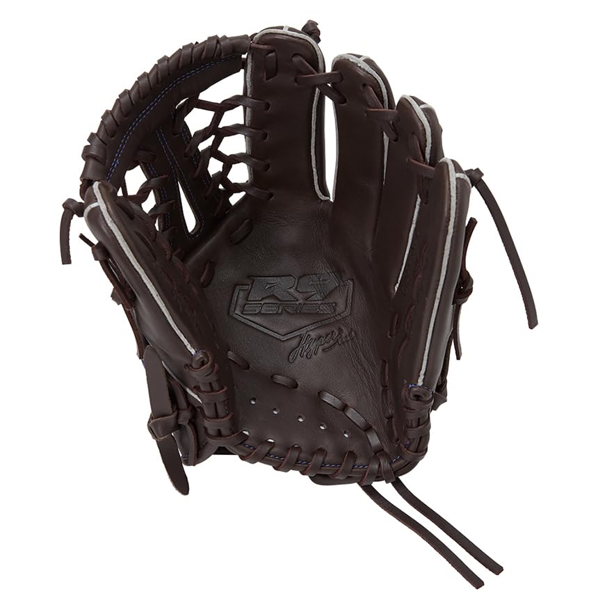 Rawlings Бейсбольная перчатка для броска HYPER TECH R9 SERIES, Юниорская/Детская GJ5FR9N8L, Универсальная, Шоколадная, L-дюймовая, Для правой руки