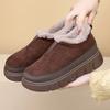 Snow Boots Women, Winter New Muffin Thick-soled Versatile One-pedal Velvet Thermal Cotton Shoes Casual Short Boots