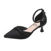 Fashion 2025  Small Size  New High Heels Women Sandals Point Toe Women Shoes Black Ladies Sandals High-heeled Shoes