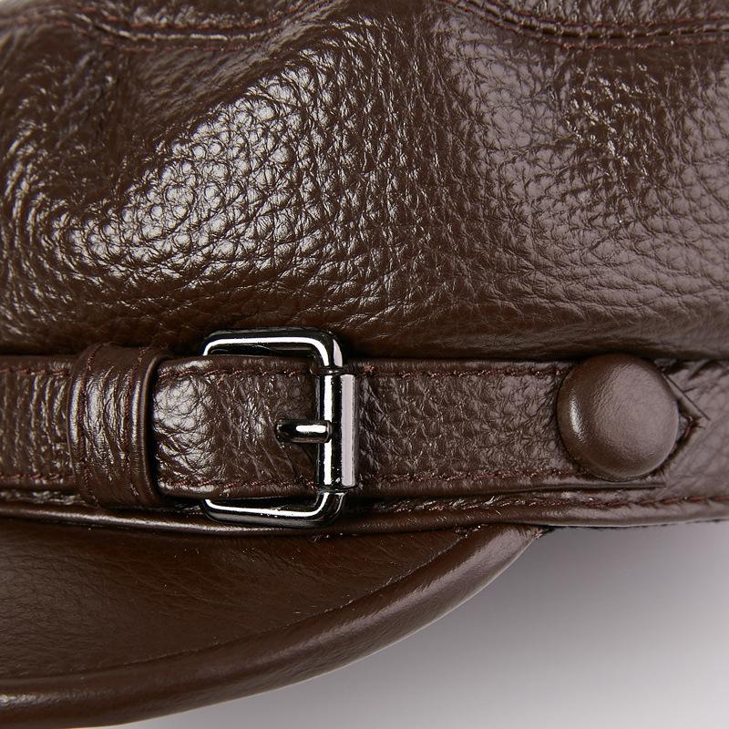 Шляпа из воловьей кожи для мужчин среднего и старшего возраста, осенне-зимняя студенческая молодежная шапка с утиным языком, темно-синяя военная шляпа с плоским верхом