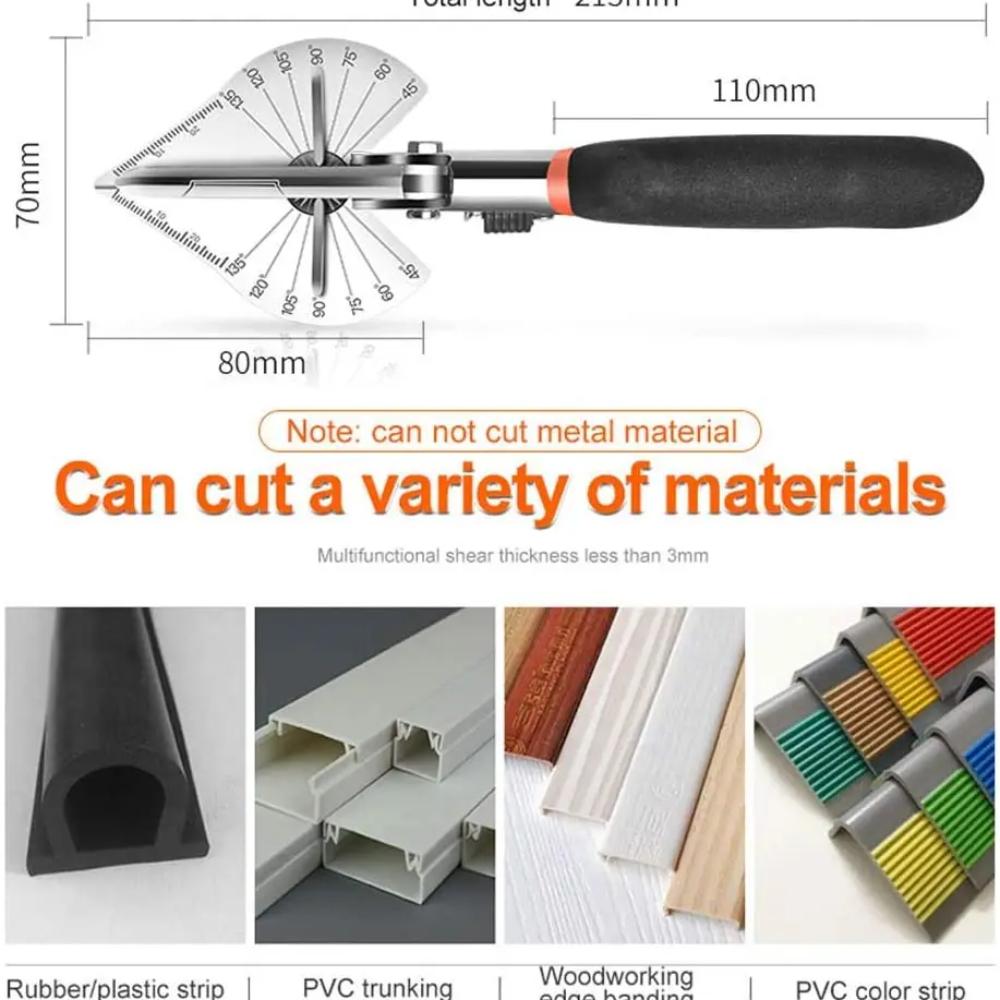 Многоугольные ножницы для резки под углом 45-135 градусов, резак для сайдинга, проводов, воздуховодов с 10 сменными лезвиями и гаечным ключом