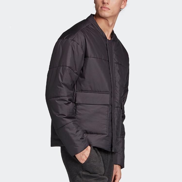 Adidas Свободный крой с большим карманом и длинным рукавом, хлопковая куртка для мужчин, верхняя одежда, черный цвет DZ1433