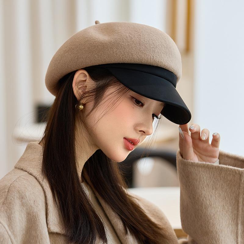 British Woolen Beret Autumn and Winter Thickened Windproof Warm Painter Hat