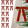DIY Crafting Velvet Christmas Bows Wine Red Decorations Effortless Installation