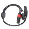 JORINDO JD6077 5‑Pin XLR Female to 3‑Pin Double XLR Female Cable Y Type Cable Splitter Line Audio Adapter