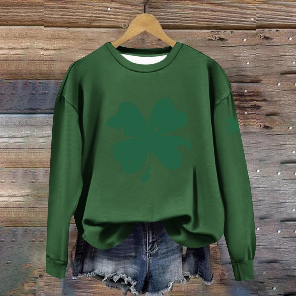 Женская повседневная модная блузка с длинным рукавом и круглым вырезом, пуловер с принтом