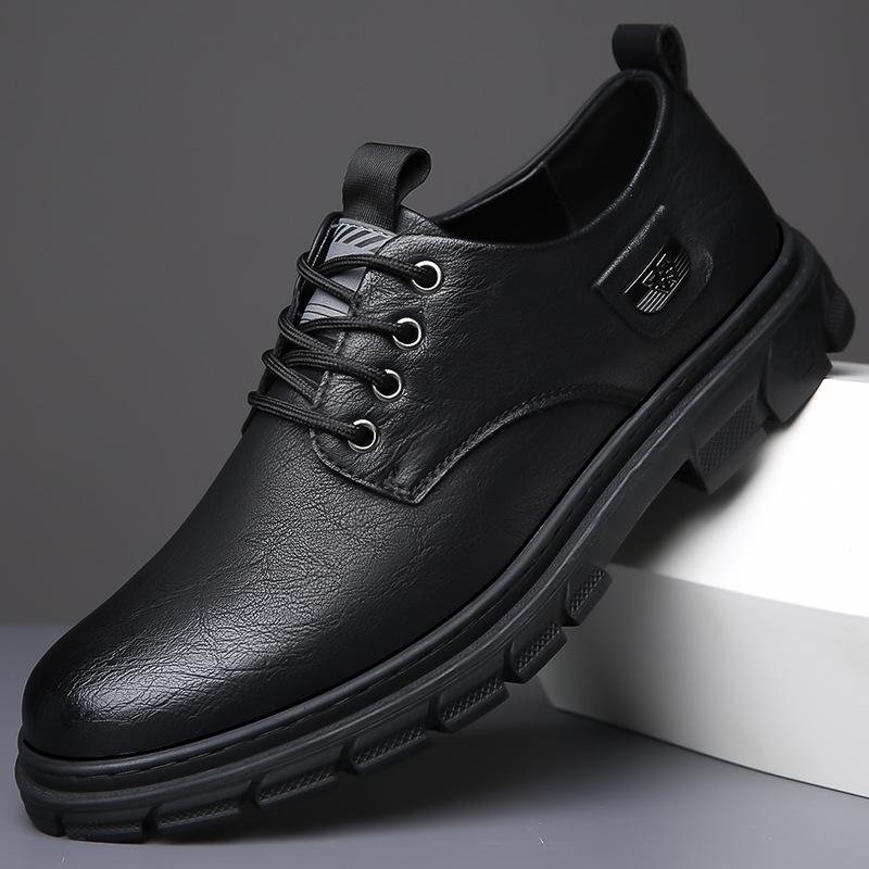 2025 Autumn New Men's Business Casual Leather Shoes Men's Retro Tooling Big Head Shoes Versatile Platform Trendy Shoes 6308