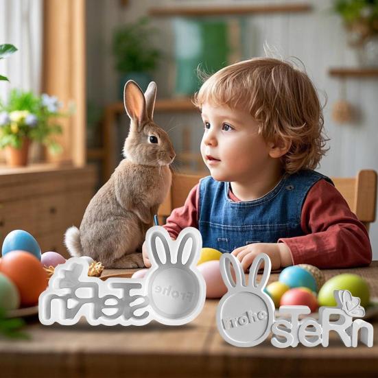 Форма для пасхальной буквы, таблички, стола, своими руками, поделки, форма для изготовления украшений в виде заячьих ушек, пасхальное украшение, литье из эпоксидной смолы, силиконовая форма