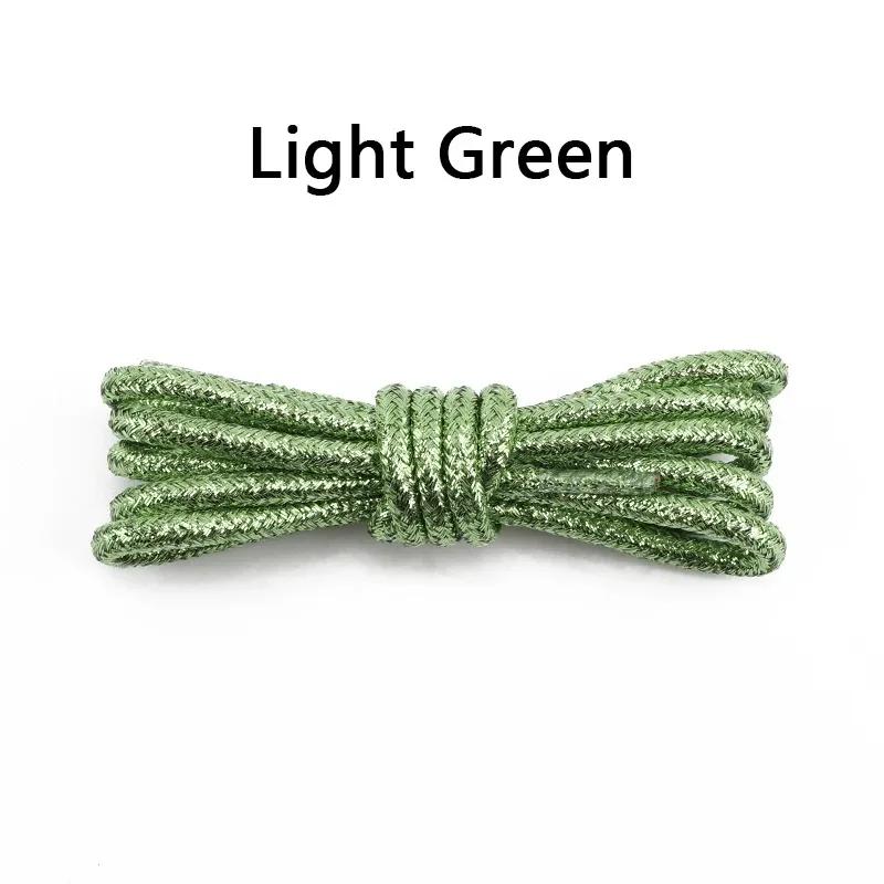 Fashion Color Flash Shoelaces Outdoor Sport Wear Resistant Circular Sports Shoelaces Metallic Luster Gold Silver Flat Shoe Laces