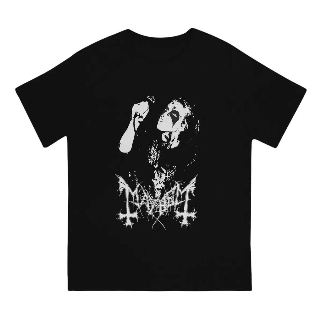 Мужская футболка Rock Band Mayhem Black Metal Футболка Винтажная 100% Хлопок Короткий рукав Круглый вырез Футболка Женская EU Размер Унисекс Топы