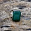 Кольцо из стерлингового серебра 925 пробы с зеленым ониксом, женское кольцо ручной работы в стиле бохо с драгоценным камнем оникс