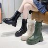 Lace-up Ankle Boots for Women Boots Round Toe Platform Boots for Women Boots Thick Heels Women Short Boots Autumn568