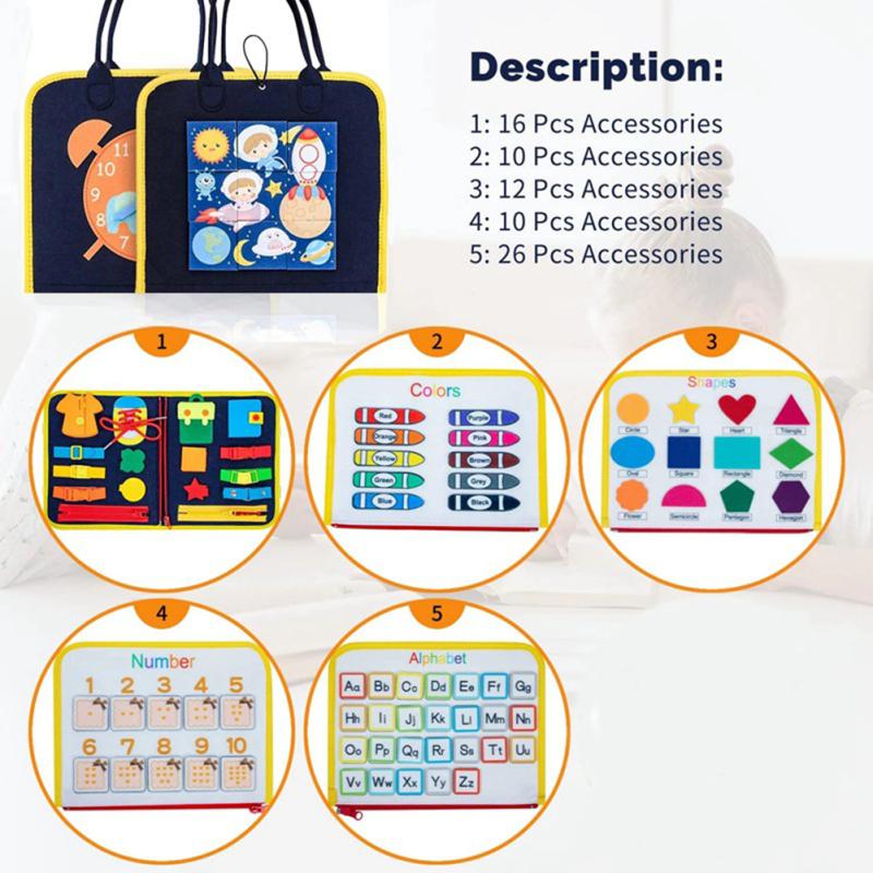 Toddler Busy Board Toys For Preschool Learning Sensory Early Educational Travel Toys Gifts For Boys