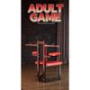 Premium Heavy-Duty BDSM Bondage Sex Chair with Red Leather Padded Seats Adjustable Restraints Chains Metal Rings Full Body Fixat