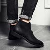 Зимняя обувь 2025 Мужская мода Ботинки челси Теплые плюшевые Нескользящие Британский стиль Бренд Мужские ботильоны Чисто черная обувь Большой размер 45