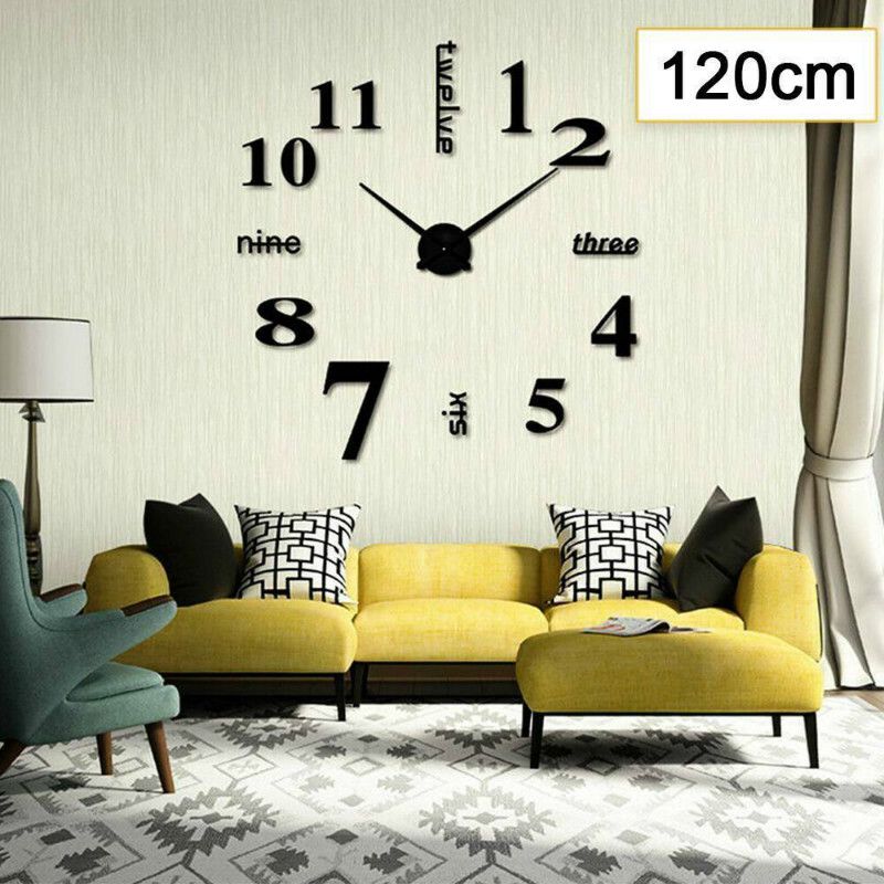Elegant Silver 3d Frameless Number Wall Clock For Home And Office Decor