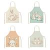 Милый фартук с принтом белого кролика, детский обеденный нагрудник, кухонный фартук для приготовления пищи, аксессуары для уборки дома