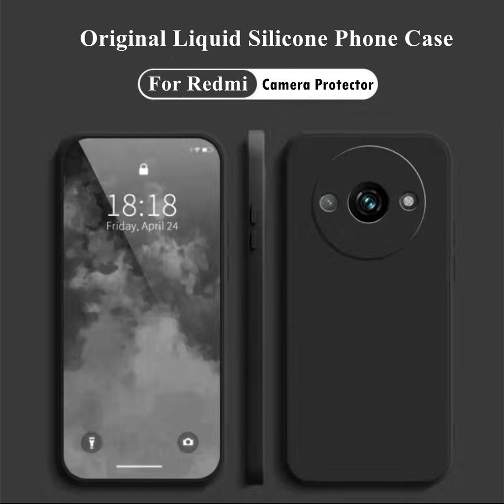 Чехол из жидкого силикона для Redmi A3 Чехол CoverXiaomi Redmi A3 Funda Coque Мягкий ТПУ Защитный Задний Бампер для Телефона Redmi A3