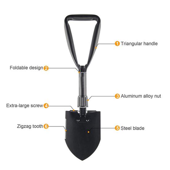 Многофункциональная военная складная лопата, высокая прочность, компактный размер, портативная лопата для кемпинга, многофункциональный инструмент для альпинизма