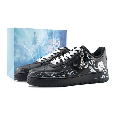 Air Force 1 Сердцебиение Крик Устойчивые к истиранию Низкие Скейтбордические кроссовки Унисекс Черный Белый CW2288-001(Команда626-)
