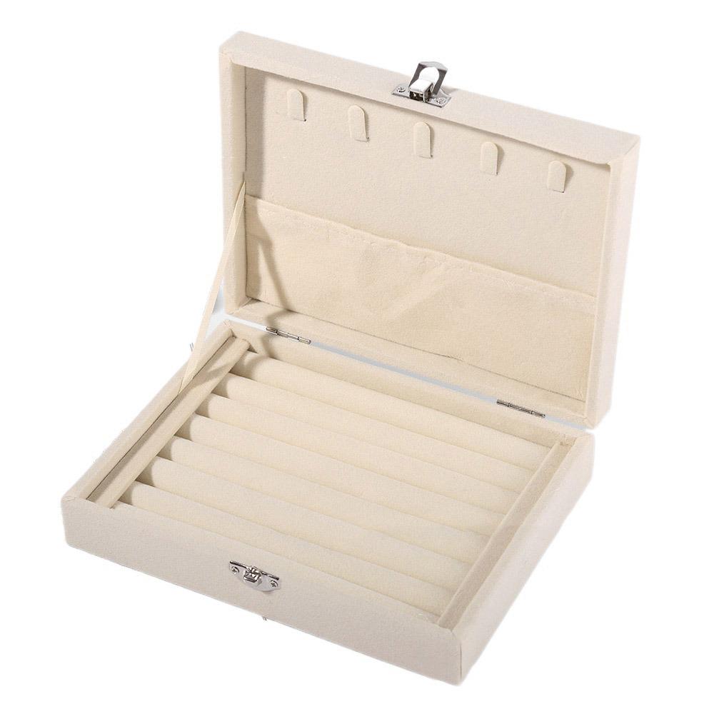 Lockable Portable Necklace Organizer Multi-grids Jewelry Display Container Bracelet