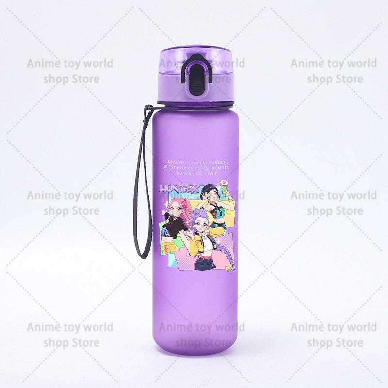 KPop Demons Hunters Large Capacity Sports Water Bottle Motivational Leak Proof Portable Reusable Cups Outdoor Travel Gym Jugs