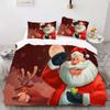 Комплект пододеяльников с цифровой печатью в рождественском стиле - полиэстер - декор спальни - 1 покрывало + 2 наволочки (нет подушки)
