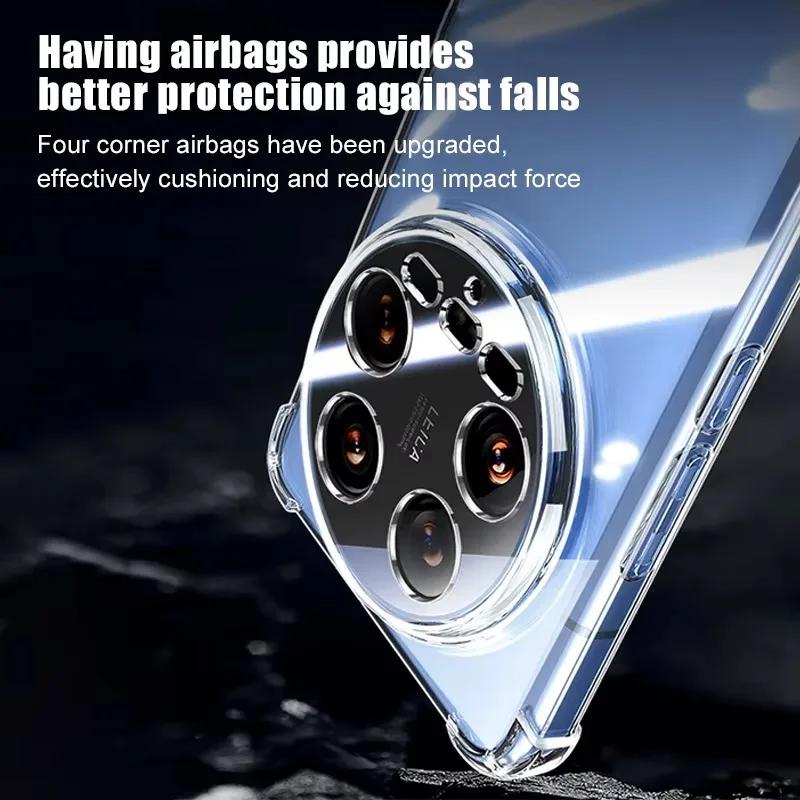 Роскошный прозрачный силиконовый чехол с подушками безопасности и защитой от ударов для Xiaomi Mi 15 Ultra 14 14T 13 13T Pro 12 12S Pro Ultra Мягкий чехол из ТПУ